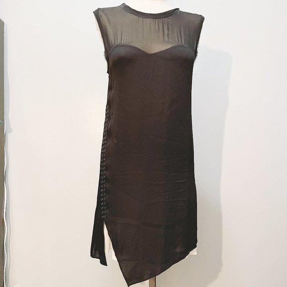 3.1 Phillip Lim Dresses & Skirts - 3.1 PHILIP LIM LBD BLACK SILK ASSYMETRIC DRESS SZ 0